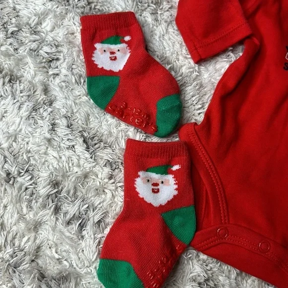 Christmas lot, newborn leggings and tutu and milk and onsie long sleeve NWT - Picture 2 of 11